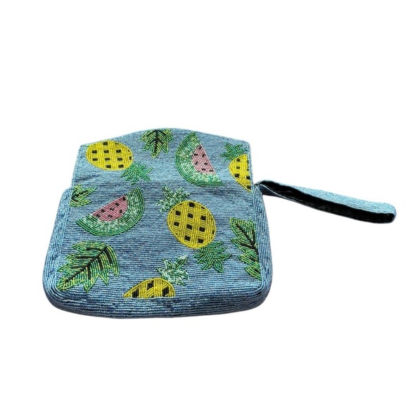 Y&S Beaded Watermelon and Pineapple Bag Wristlet - Picture 4 of 7
